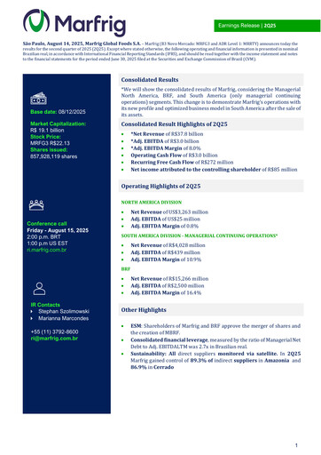 Vorschaubild Marfrig Global Foods Quartalsbericht 2025-q2