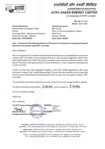 Thumbnail NTPC Green Energy Quarterly Report 2025-q2