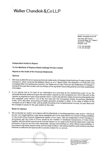 Thumbnail Vishal Mega Mart Limited Financial Statement fy2022