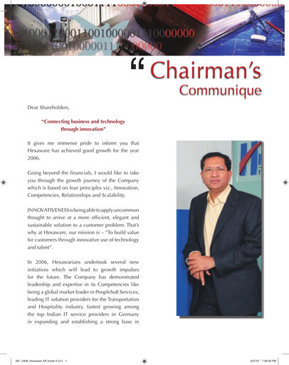 Thumbnail Hexaware Technologies Annual Report 2006
