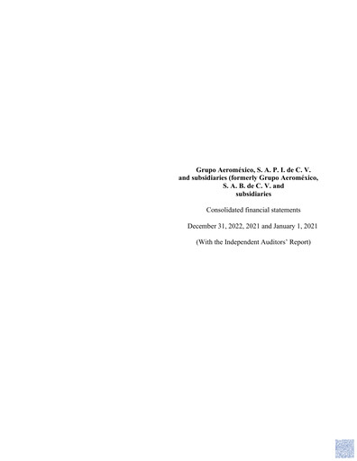 Vorschaubild Grupo Aeromexico Finanzmitteilung 2022
