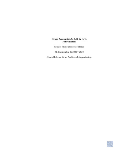 Vorschaubild Grupo Aeromexico Finanzmitteilung 2021