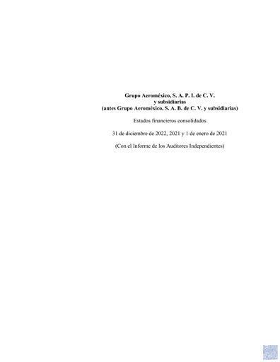 Thumbnail Grupo Aeromexico Financial Statement 2022