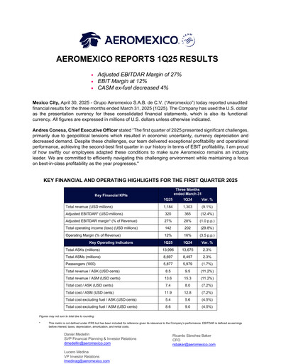 Vorschaubild Grupo Aeromexico Quartalsbericht 2025-q1