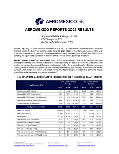 Vorschaubild Grupo Aeromexico Quartalsbericht 2025-q2