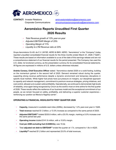Thumbnail Grupo Aeromexico Quarterly Report 2026-q1