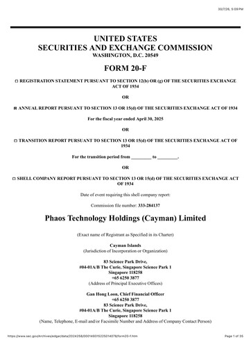 Thumbnail Phaos Technology Holdings Annual Report 2024-2025