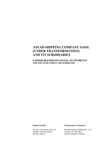 Miniature Asyad Shipping Company Bilan financier 2024