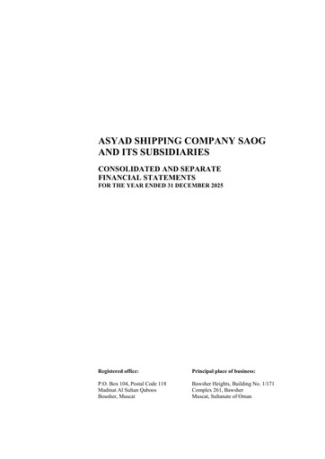 Miniature Asyad Shipping Company Bilan financier 2025