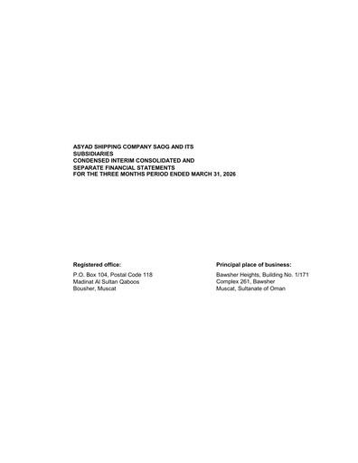 Thumbnail Asyad Shipping Company Quarterly Report 2026-q1