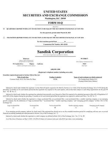 Thumbnail Sandisk Quarterly Report 2025-q3