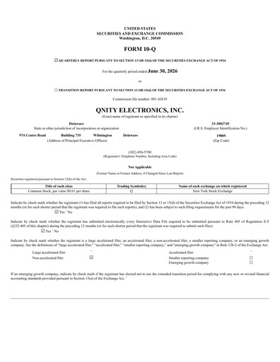 Thumbnail Qnity Electronics Quarterly Report 2026-q2