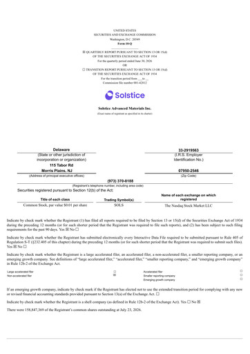 Thumbnail Solstice Advanced Materials Quarterly Report 2026-q2