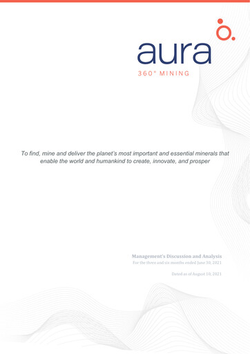 Thumbnail Aura Minerals Quarterly Report 2021-q2