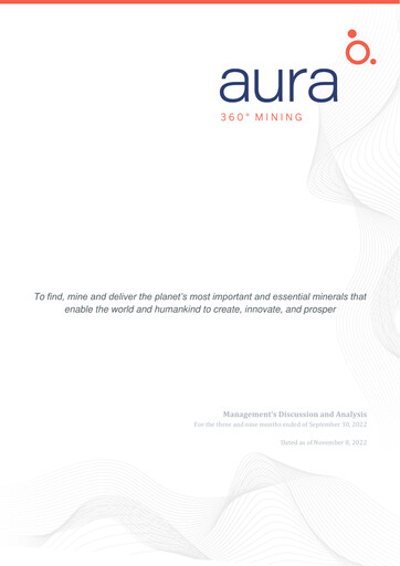 Thumbnail Aura Minerals Quarterly Report 2022-q3