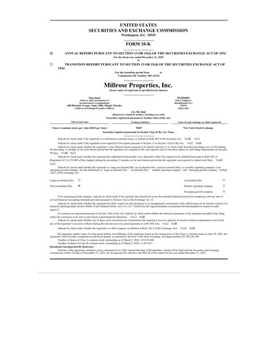 Thumbnail Millrose Properties Annual Report 2025