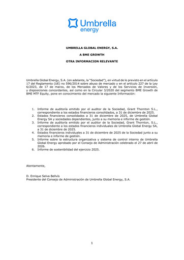 Thumbnail Umbrella Global Energy Financial Report 2025