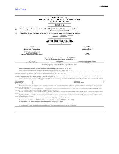 Thumbnail Accendra Health Annual Report 2025
