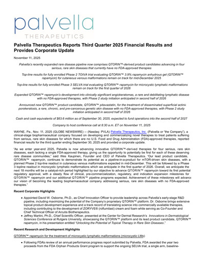 Thumbnail Palvella Therapeutics Quarterly Report 2025-q3