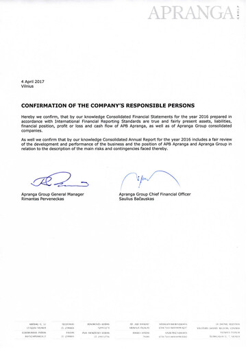 Thumbnail APB Apranga Annual Report 2016