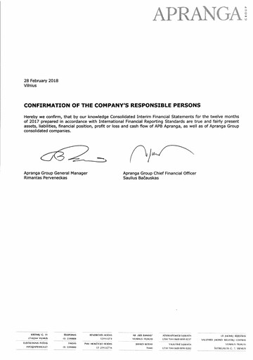 Thumbnail APB Apranga Financial Report 2017