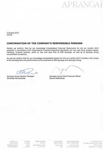 Thumbnail APB Apranga Half-year Report 2013-h1