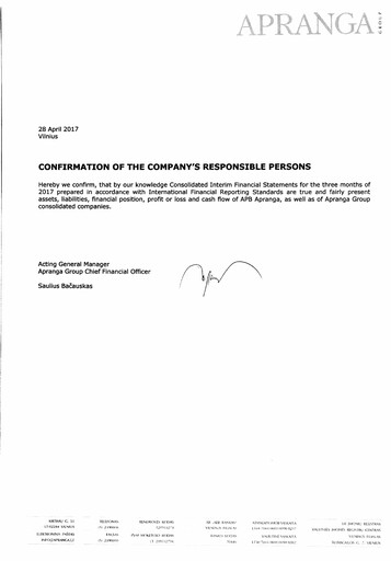 Miniature APB Apranga Rapport trimestriel 2017-q1