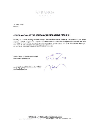 Miniature APB Apranga Rapport trimestriel 2020-q1