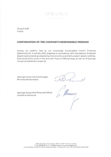 Miniature APB Apranga Rapport trimestriel 2025-q1