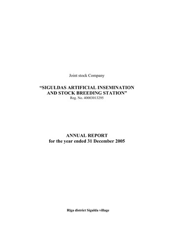 Thumbnail AS Siguldas Ciltslietu Un Maksligas Apseklosanas Stacija Annual Report 2005