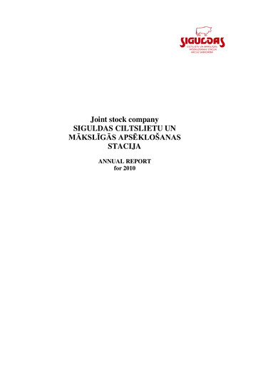 Thumbnail AS Siguldas Ciltslietu Un Maksligas Apseklosanas Stacija Annual Report 2010