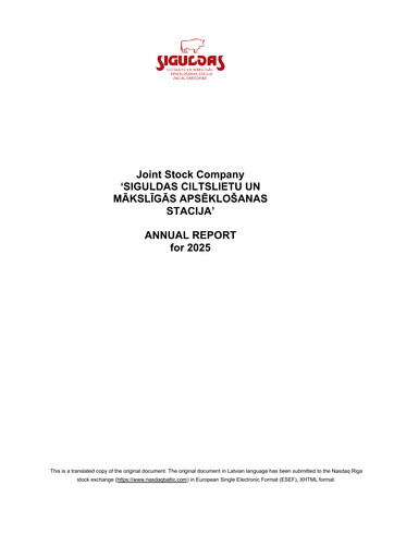 Thumbnail AS Siguldas Ciltslietu Un Maksligas Apseklosanas Stacija Annual Report 2025