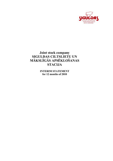 Thumbnail AS Siguldas Ciltslietu Un Maksligas Apseklosanas Stacija Financial Report 2010