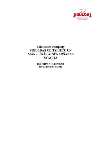 Thumbnail AS Siguldas Ciltslietu Un Maksligas Apseklosanas Stacija Financial Report 2011