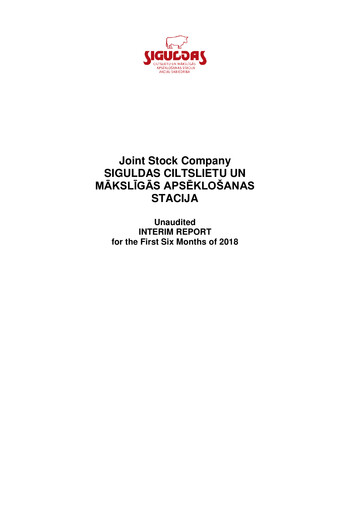 Thumbnail AS Siguldas Ciltslietu Un Maksligas Apseklosanas Stacija Half-year Report 2018-h1