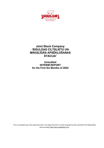 Thumbnail AS Siguldas Ciltslietu Un Maksligas Apseklosanas Stacija Half-year Report 2025-h1