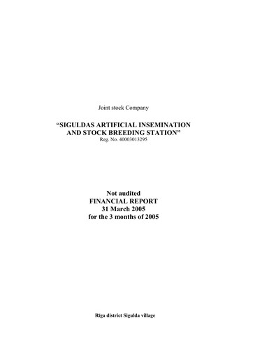 Thumbnail AS Siguldas Ciltslietu Un Maksligas Apseklosanas Stacija Quarterly Report 2005-q1