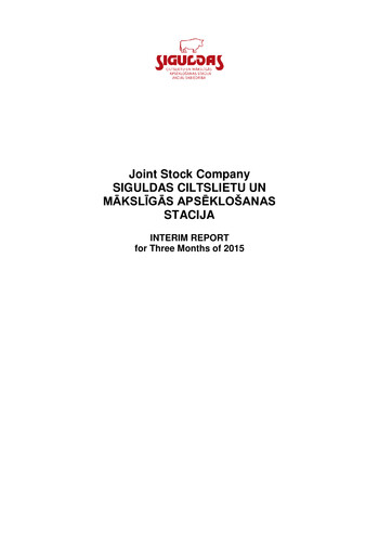 Thumbnail AS Siguldas Ciltslietu Un Maksligas Apseklosanas Stacija Quarterly Report 2015-q1