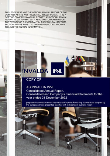 Miniature Invalda INVL, AB Rapport annuel 2022