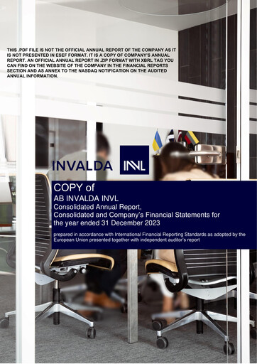 Miniature Invalda INVL, AB Rapport annuel 2023
