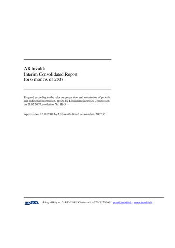 Miniature Invalda INVL, AB Rapport semestriel 2007-h1