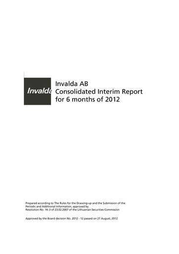 Miniature Invalda INVL, AB Rapport semestriel 2012-h1
