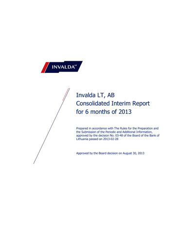 Miniature Invalda INVL, AB Rapport semestriel 2013-h1