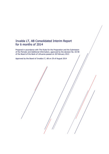 Miniature Invalda INVL, AB Rapport semestriel 2014-h1