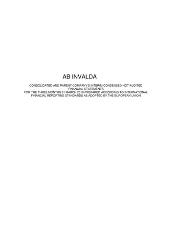 Thumbnail Invalda INVL, AB Quarterly Report 2010-q1