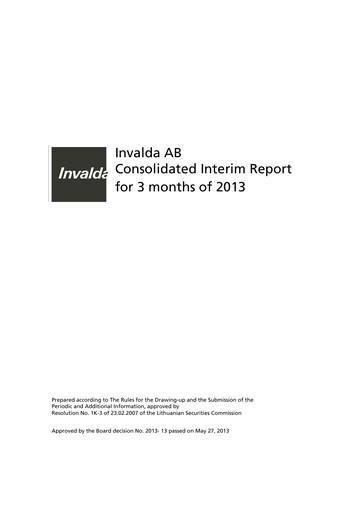Thumbnail Invalda INVL, AB Quarterly Report 2013-q1