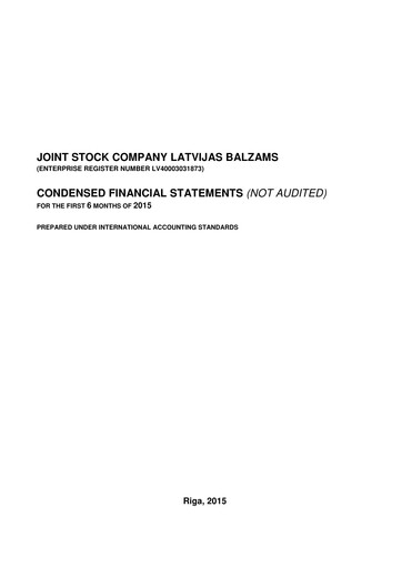 Thumbnail AS Amber Latvijas balzams Half-year Report 2015-h1