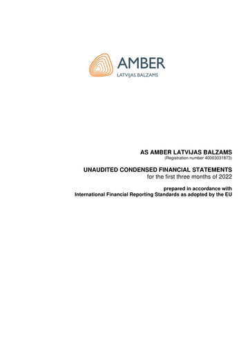 Vorschaubild AS Amber Latvijas balzams Quartalsbericht 2022-q1