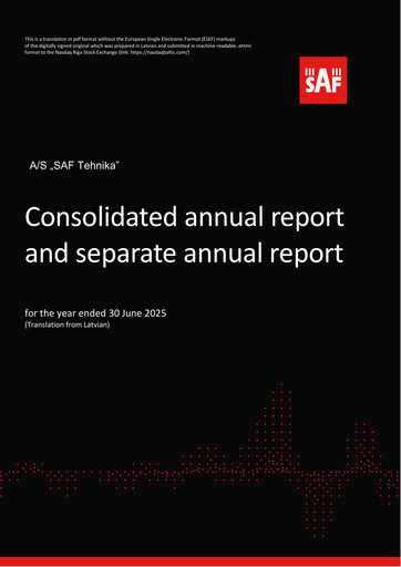 Thumbnail SAF Tehnika A/S Annual Report 2024-2025