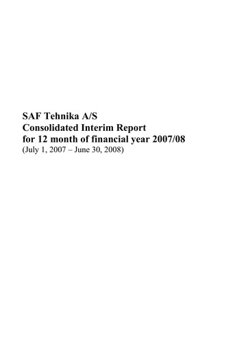 Thumbnail SAF Tehnika A/S Financial Report 2007-2008